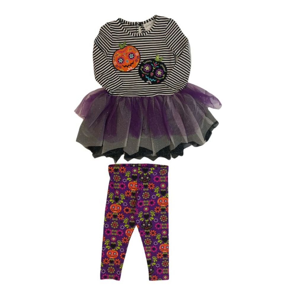 Emily Rose Girl's Applique Halloween Tutu Tunic & Legging Set - Pumpkin Applique